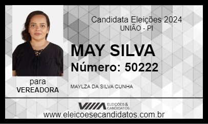 Candidato MAY SILVA 2024 - UNIÃO - Eleições