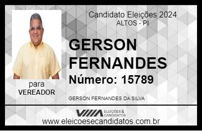 Candidato GERSON FERNANDES 2024 - ALTOS - Eleições