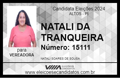 Candidato NATALI DA TRANQUEIRA 2024 - ALTOS - Eleições