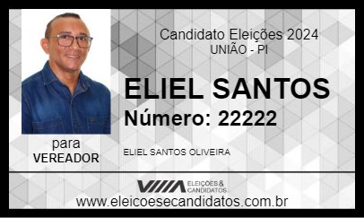 Candidato ELIEL SANTOS 2024 - UNIÃO - Eleições