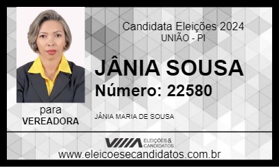 Candidato JÂNIA SOUSA 2024 - UNIÃO - Eleições