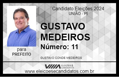 Candidato GUSTAVO MEDEIROS 2024 - UNIÃO - Eleições