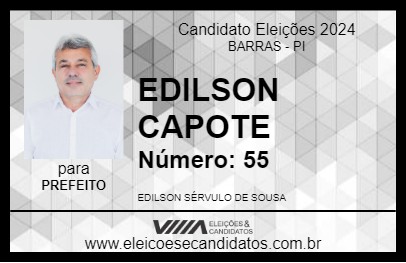 Candidato EDILSON CAPOTE 2024 - BARRAS - Eleições