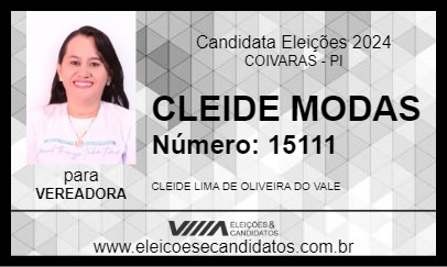 Candidato CLEIDE MODAS 2024 - COIVARAS - Eleições