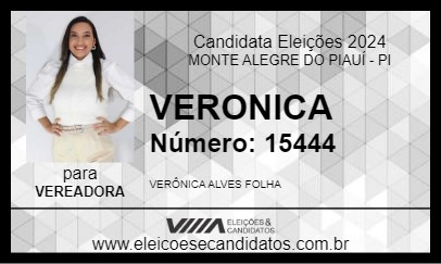 Candidato VERONICA 2024 - MONTE ALEGRE DO PIAUÍ - Eleições