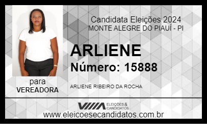 Candidato ARLIENE 2024 - MONTE ALEGRE DO PIAUÍ - Eleições