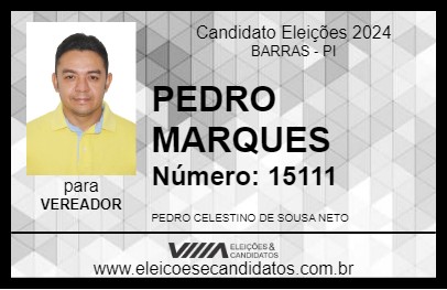 Candidato PEDRO MARQUES 2024 - BARRAS - Eleições