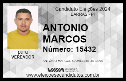 Candidato ANTONIO MARCOS 2024 - BARRAS - Eleições