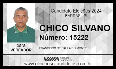 Candidato CHICO SILVANO 2024 - BARRAS - Eleições