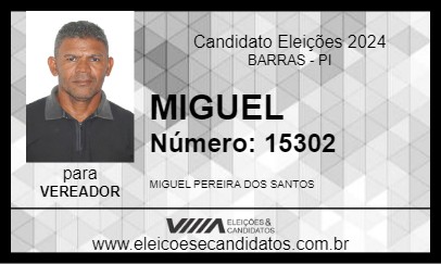 Candidato MIGUEL 2024 - BARRAS - Eleições