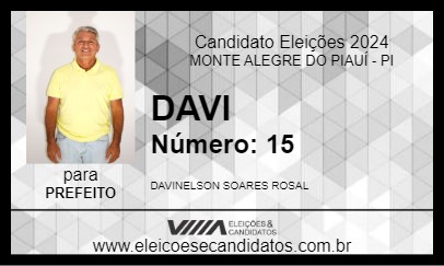 Candidato DAVI 2024 - MONTE ALEGRE DO PIAUÍ - Eleições