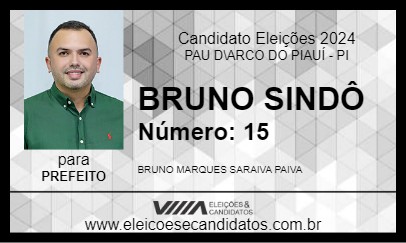 Candidato BRUNO SINDÔ 2024 - PAU D\ARCO DO PIAUÍ - Eleições