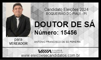 Candidato DOUTOR DE SÁ 2024 - BOQUEIRÃO DO PIAUÍ - Eleições