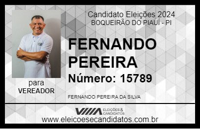 Candidato FERNANDO PEREIRA 2024 - BOQUEIRÃO DO PIAUÍ - Eleições