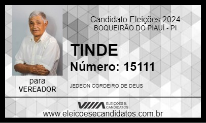 Candidato TINDE 2024 - BOQUEIRÃO DO PIAUÍ - Eleições