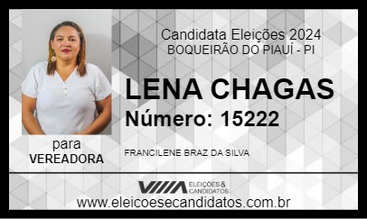 Candidato LENA CHAGAS 2024 - BOQUEIRÃO DO PIAUÍ - Eleições