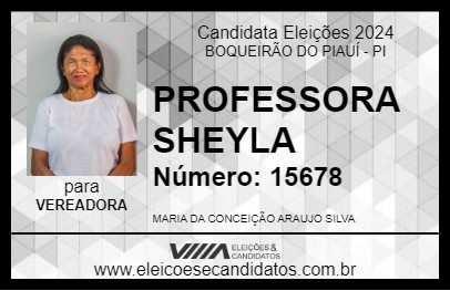 Candidato PROFESSORA SHEYLA 2024 - BOQUEIRÃO DO PIAUÍ - Eleições