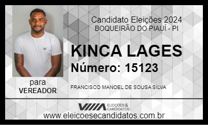 Candidato KINCA LAGES 2024 - BOQUEIRÃO DO PIAUÍ - Eleições