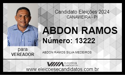 Candidato ABDON RAMOS 2024 - CANAVIEIRA - Eleições