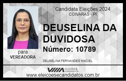 Candidato DEUSELINA DA DUVIDOSA 2024 - COIVARAS - Eleições