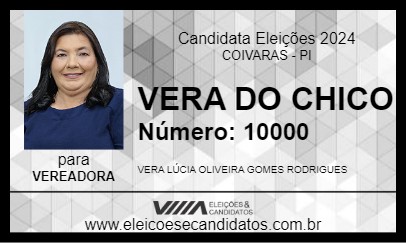 Candidato VERA DO CHICO 2024 - COIVARAS - Eleições