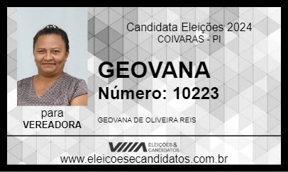 Candidato GEOVANA 2024 - COIVARAS - Eleições