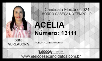 Candidato ACÉLIA 2024 - MORRO CABEÇA NO TEMPO - Eleições