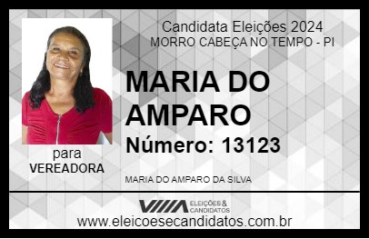 Candidato MARIA DO AMPARO 2024 - MORRO CABEÇA NO TEMPO - Eleições