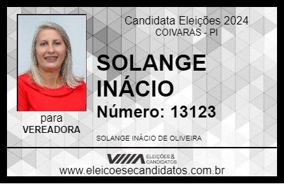 Candidato SOLANGE INÁCIO 2024 - COIVARAS - Eleições