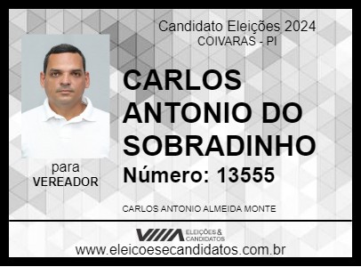 Candidato CARLOS ANTONIO DO SOBRADINHO 2024 - COIVARAS - Eleições