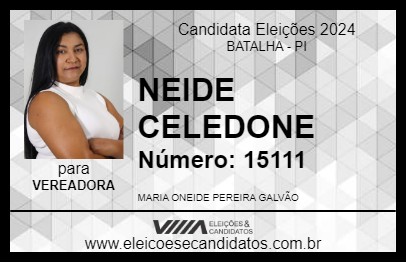 Candidato NEIDE CELEDONE 2024 - BATALHA - Eleições