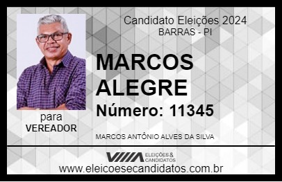 Candidato MARCOS ALEGRE 2024 - BARRAS - Eleições