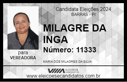 Candidato MILAGRE DA INGA 2024 - BARRAS - Eleições