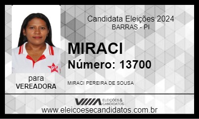 Candidato MIRACI 2024 - BARRAS - Eleições