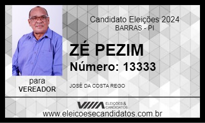 Candidato ZÉ PEZIM 2024 - BARRAS - Eleições