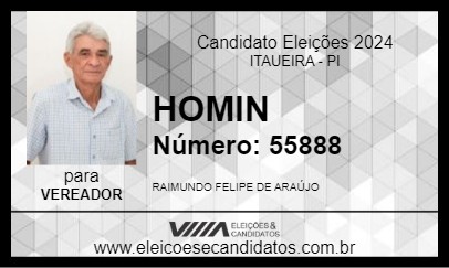 Candidato HOMIN 2024 - ITAUEIRA - Eleições