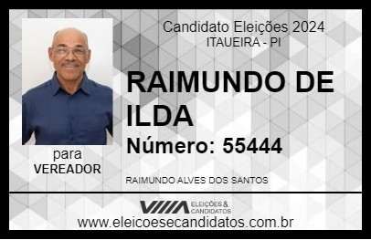 Candidato RAIMUNDO DE ILDA 2024 - ITAUEIRA - Eleições