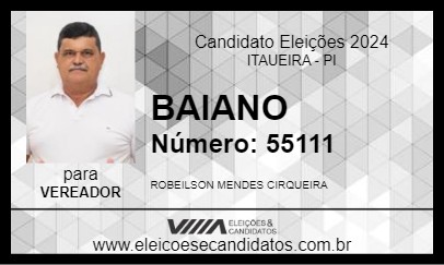 Candidato BAIANO 2024 - ITAUEIRA - Eleições