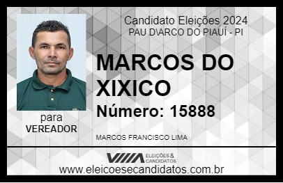 Candidato MARCOS DO XIXICO 2024 - PAU D\ARCO DO PIAUÍ - Eleições