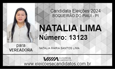 Candidato NATALIA LIMA 2024 - BOQUEIRÃO DO PIAUÍ - Eleições