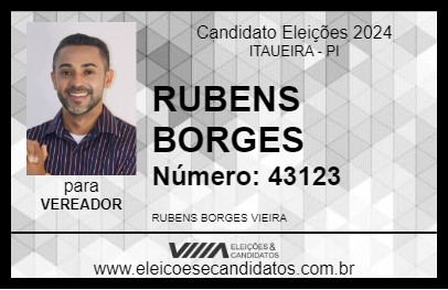 Candidato RUBENS BORGES 2024 - ITAUEIRA - Eleições