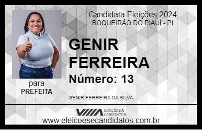 Candidato GENIR FERREIRA 2024 - BOQUEIRÃO DO PIAUÍ - Eleições