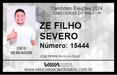 Candidato ZE FILHO SEVERO 2024 - CABECEIRAS DO PIAUÍ - Eleições