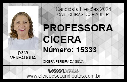 Candidato PROFESSORA CICERA 2024 - CABECEIRAS DO PIAUÍ - Eleições