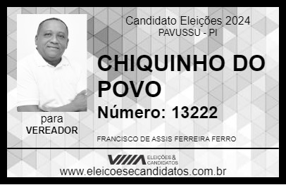 Candidato CHIQUINHO DO POVO 2024 - PAVUSSU - Eleições