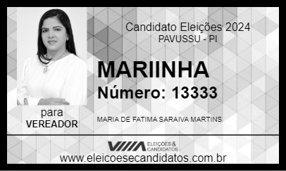 Candidato MARIINHA 2024 - PAVUSSU - Eleições