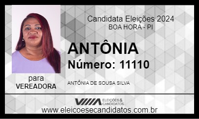 Candidato ANTÔNIA 2024 - BOA HORA - Eleições