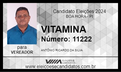 Candidato VITAMINA 2024 - BOA HORA - Eleições