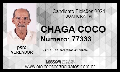 Candidato CHAGA COCO 2024 - BOA HORA - Eleições