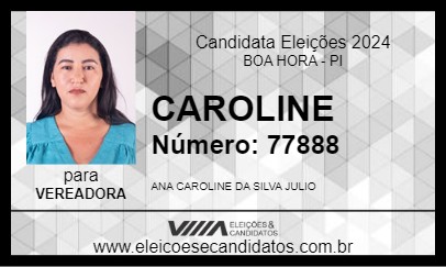 Candidato CAROLINE 2024 - BOA HORA - Eleições